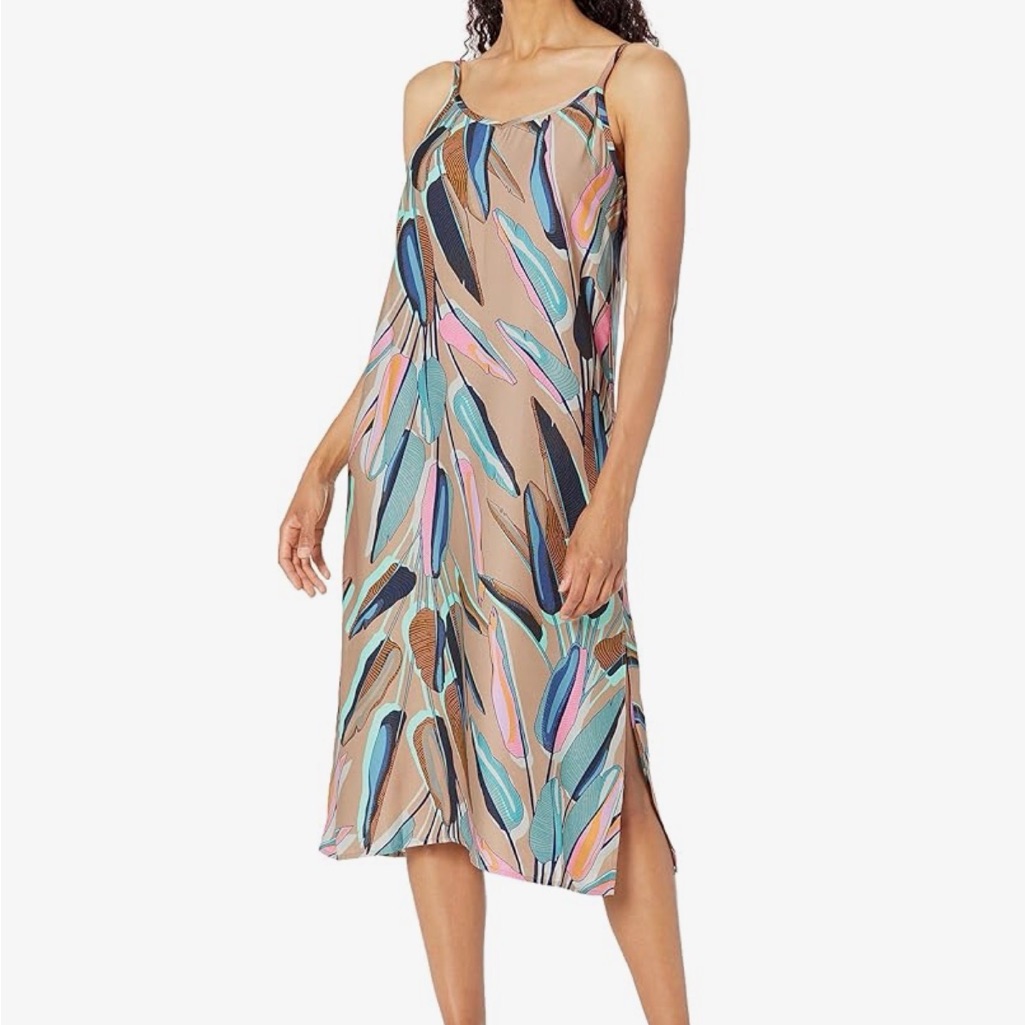 Nic+Zoe Women's Banana Leaves Slip Dress Size Medium C4-115